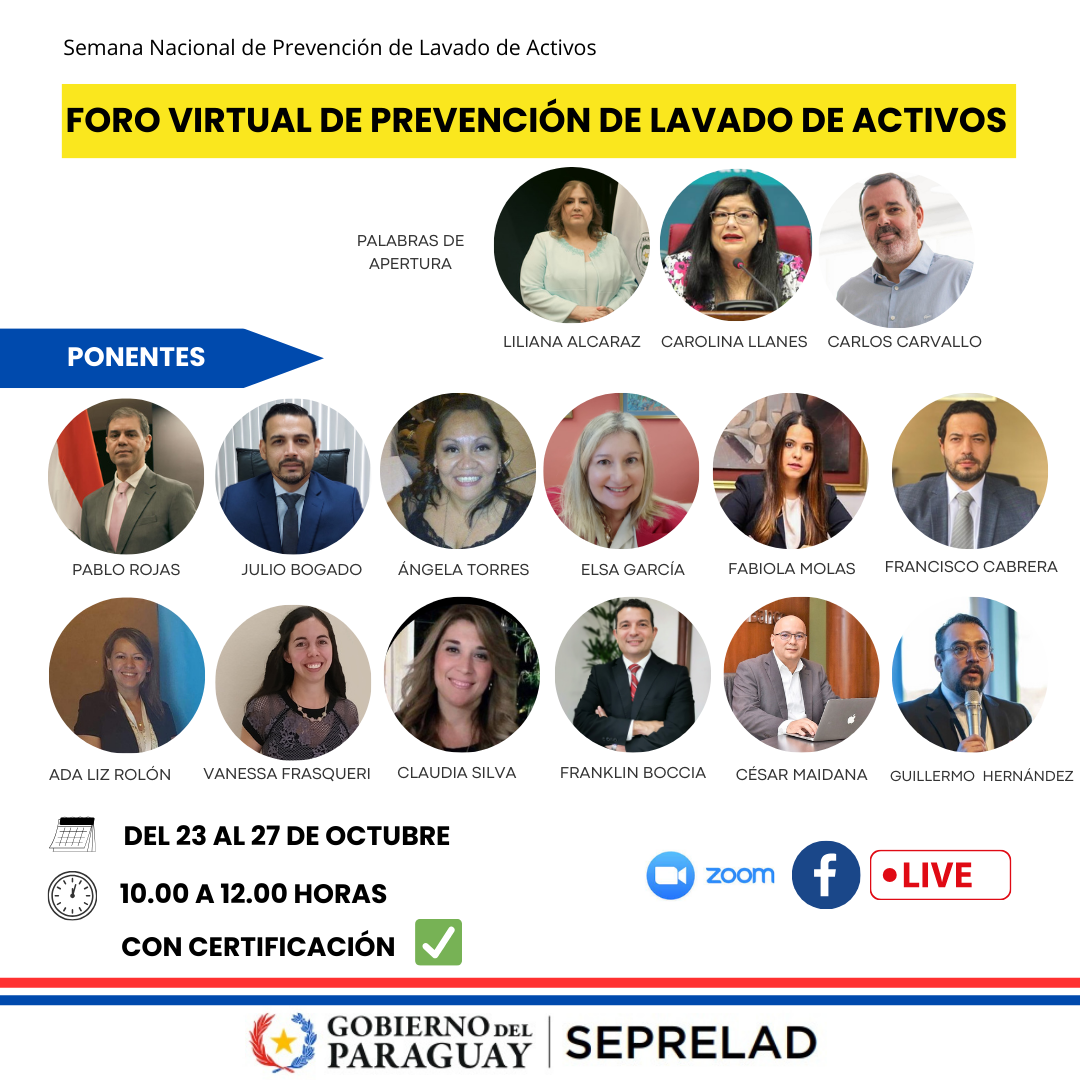 SEPRELAD invita a Foro Virtual en el marco de la Semana Nacional de Prevención de Lavado de Activos