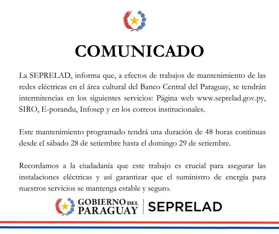 COMUNICADO DE LA SEPRELAD