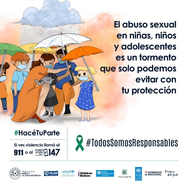 SEPRELAD se une a campaña de concienciación sobre el abuso sexual y otras formas de violencia hacia niñas, niños y adolescentes