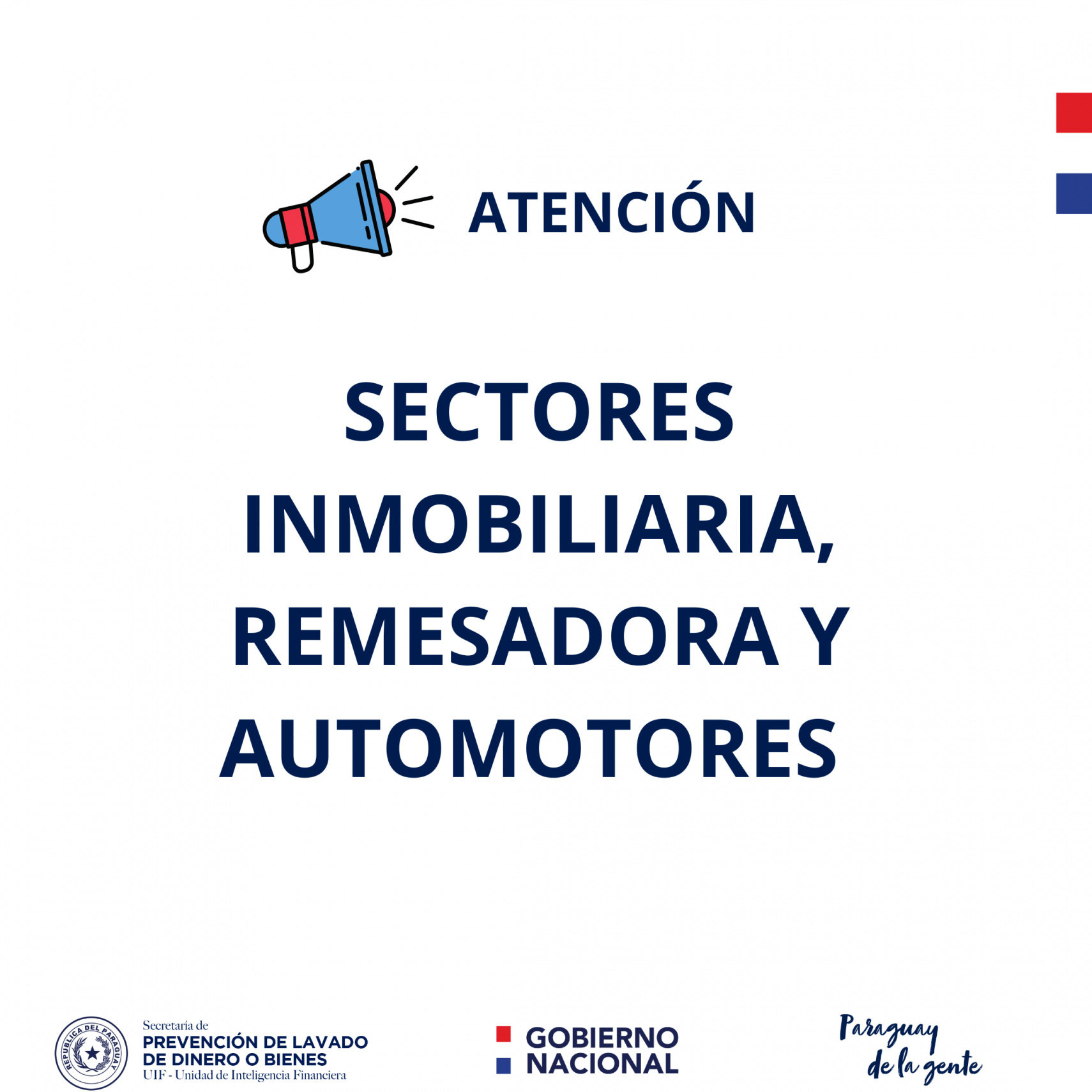 Atención Sectores de Inmobiliaria, Remesadora y Automotores 