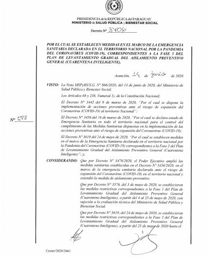 Hoy inicia fase 3 de la cuarentena inteligente por disposición del Poder Ejecutivo 