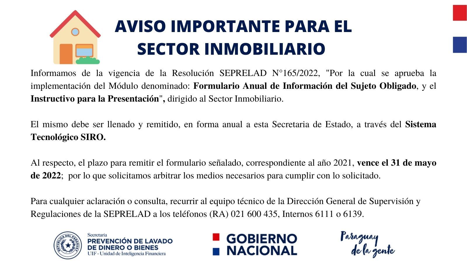 Aviso importante para el Sector Inmobiliario 