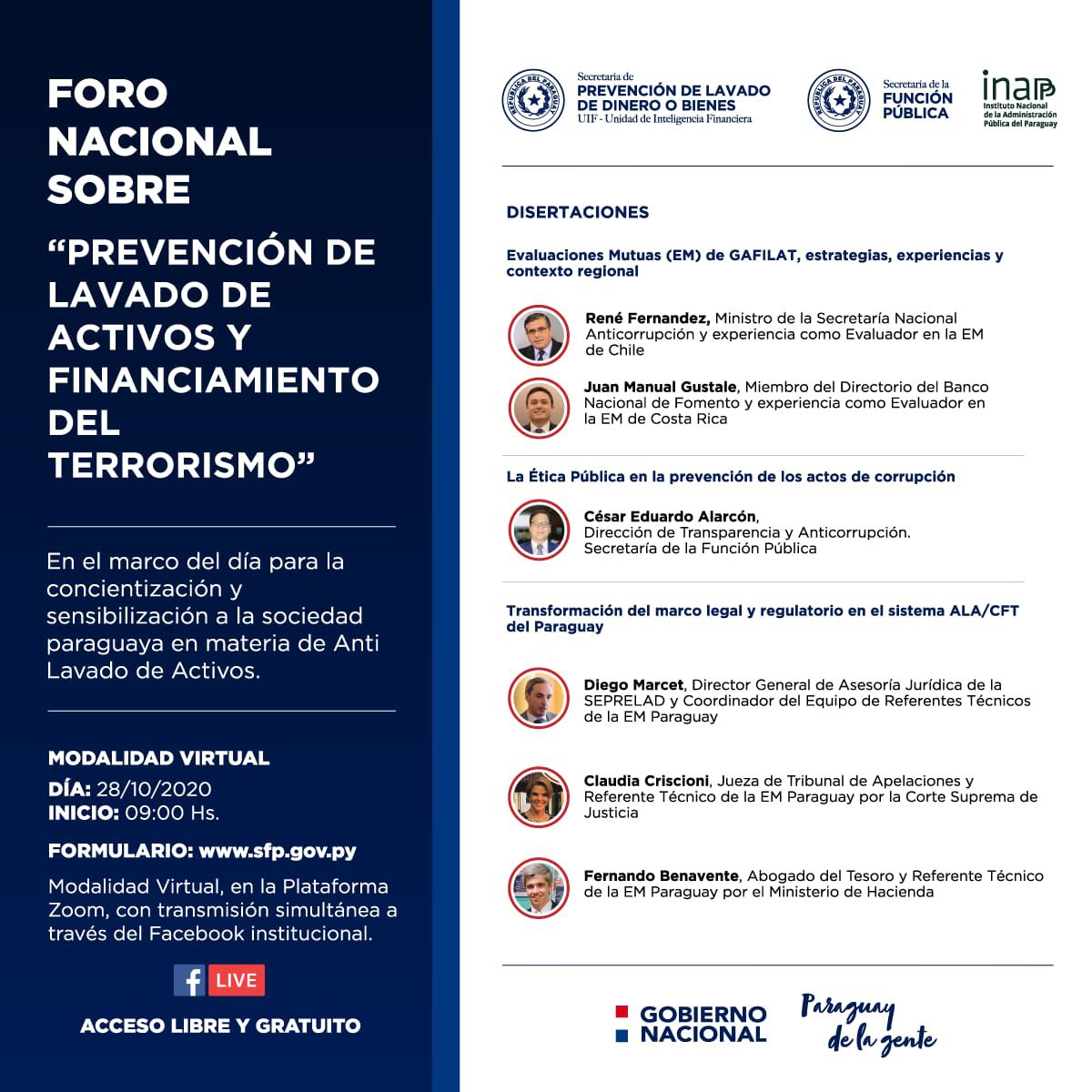 Foro Nacional sobre Prevención de Lavado de Activos y Financiamiento del Terrorismo