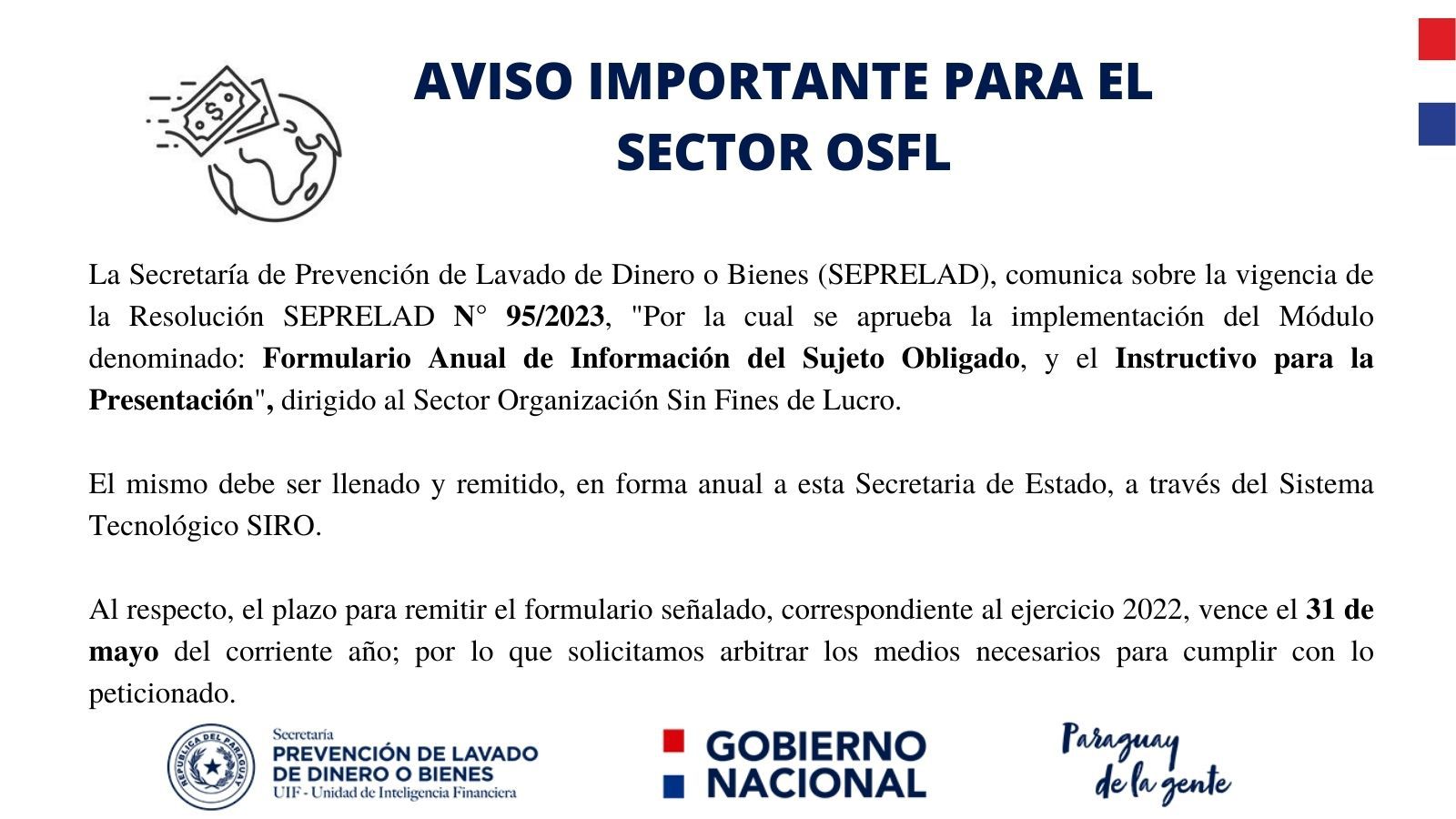 Atención Sector ORGANIZACIONES SIN FINES DE LUCRO 