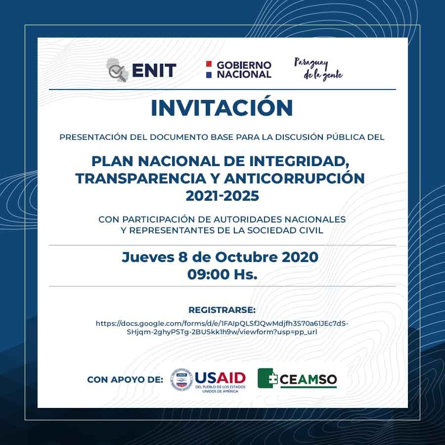 Mañana se presenta documento base para la discusión pública del “Plan Nacional de Integridad, Transparencia y Anticorrupción"