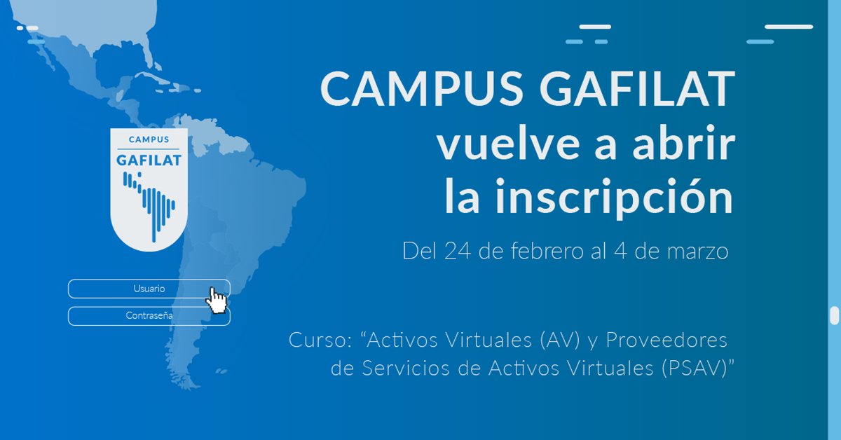 CAMPUS GAFILAT abre nuevamente la inscripción al público en general