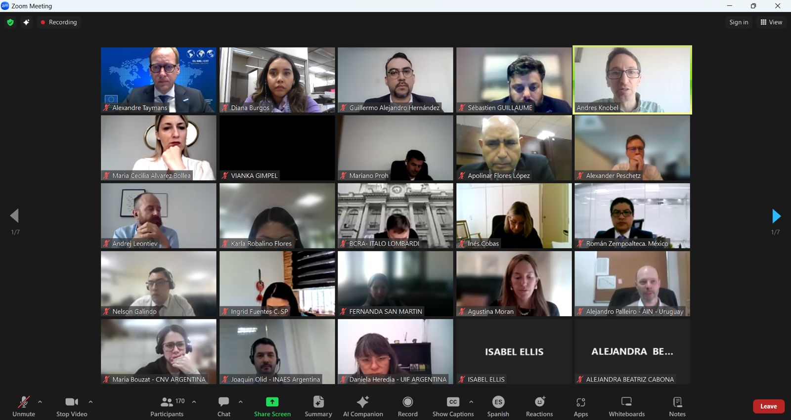 Se realizó el Seminario web regional de GAFILAT: “Experiencias de los países para verificar la información sobre beneficiarios finales”   