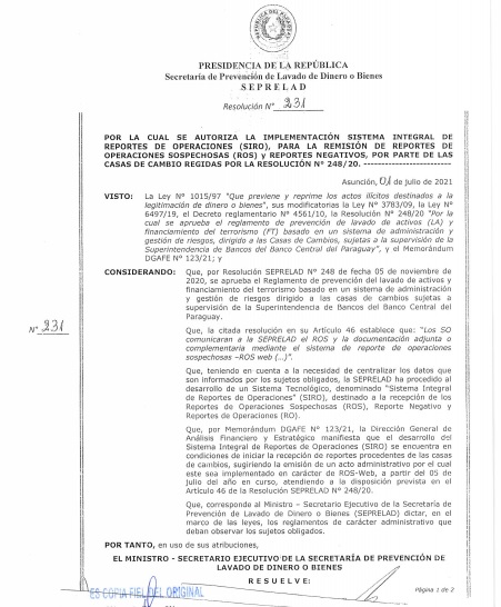 Las Casas de Cambio deberán reportar sus operaciones sospechosas a través de nuevo sistema tecnológico 