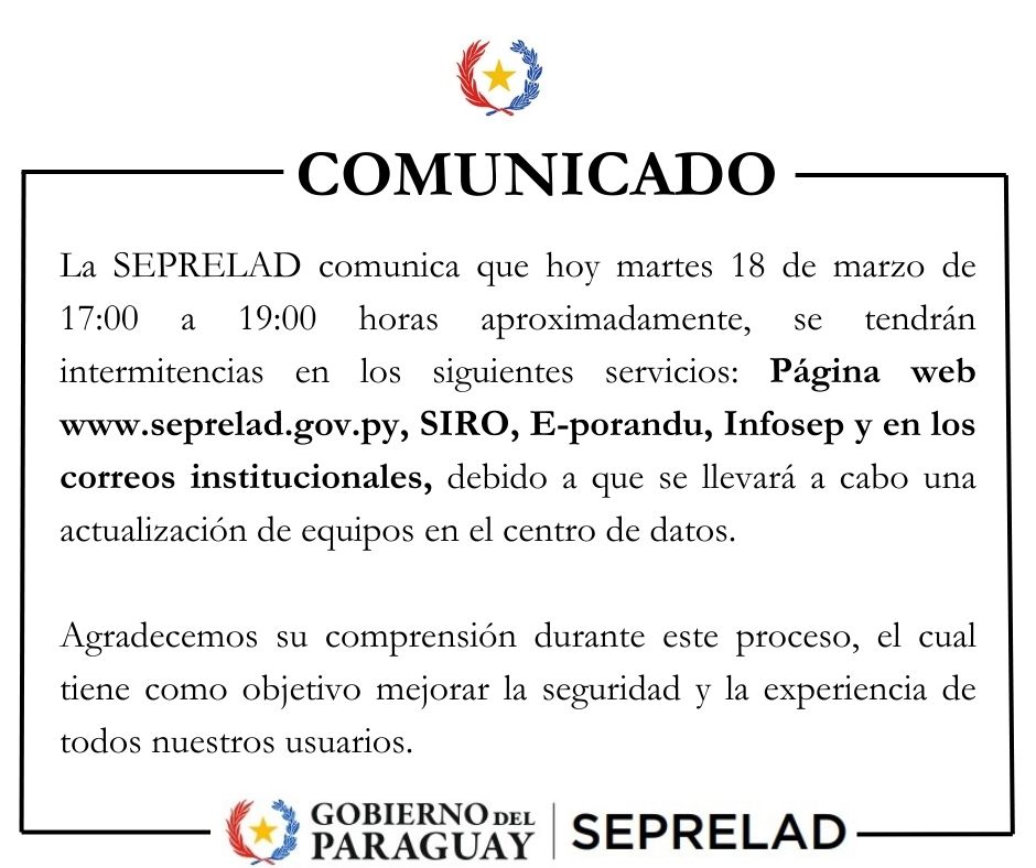 COMUNICADO DE LA SEPRELAD 
