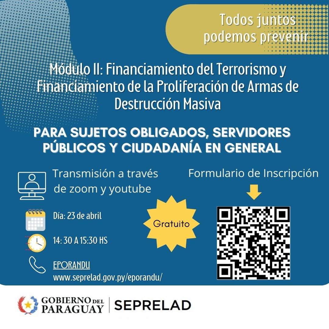 Se desarrollará el Módulo II sobre combate al Financiamiento del Terrorismo