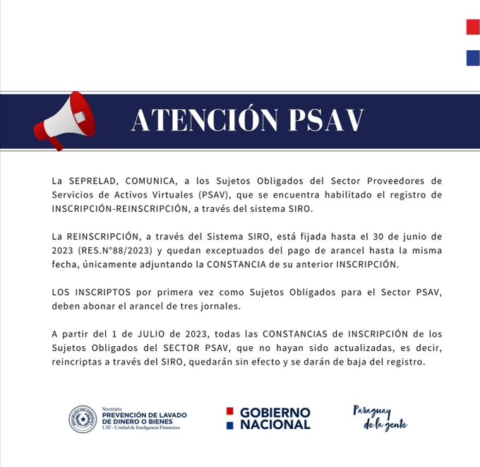 ATENCIÓN Sector Proveedores de Servicios de Activos Virtuales (PSAV)