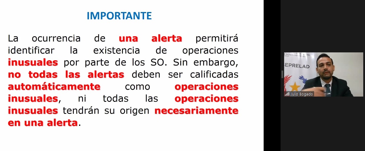 Funcionarios de la SEPRELAD disertan sobre los Reportes de Operaciones Sospechosas y el Rol de los Sujetos Obligados en Foro Virtual