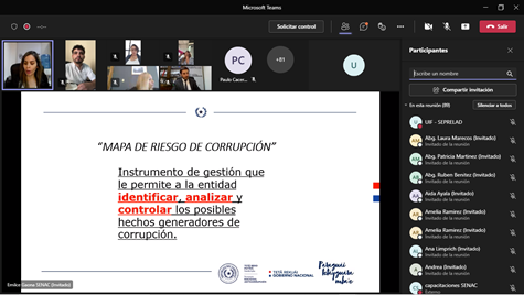 Funcionarios de la SEPRELAD se capacitan en la construcción de Mapa de Riesgo de Corrupción