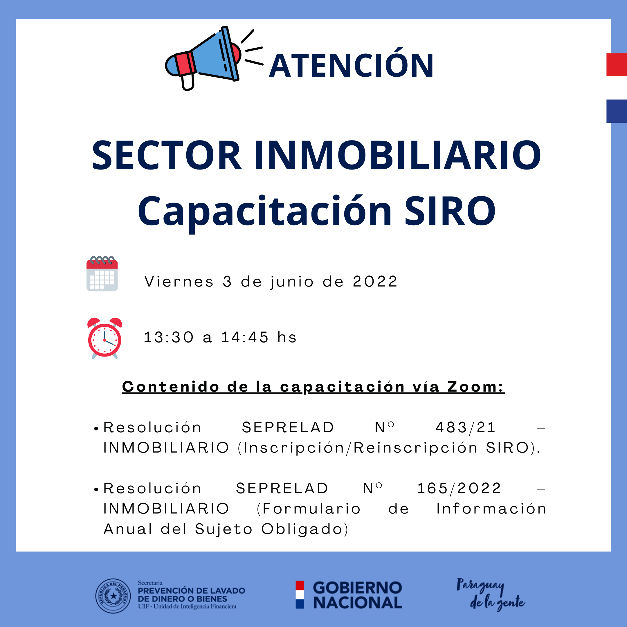 CAPACITACIÓN SIRO – SECTOR INMOBILIARIO