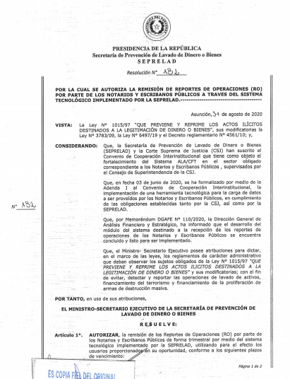700 escribanos y notarios públicos remitieron sus reportes objetivos a través de sistema tecnológico  