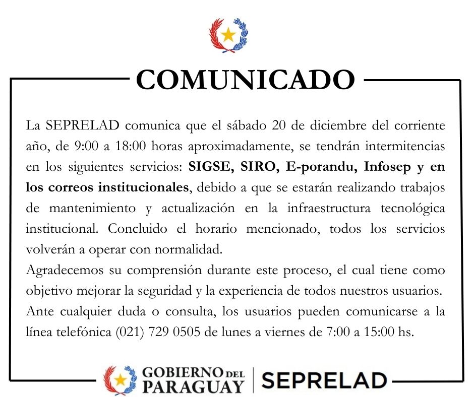 COMUNICADO IMPORTANTE