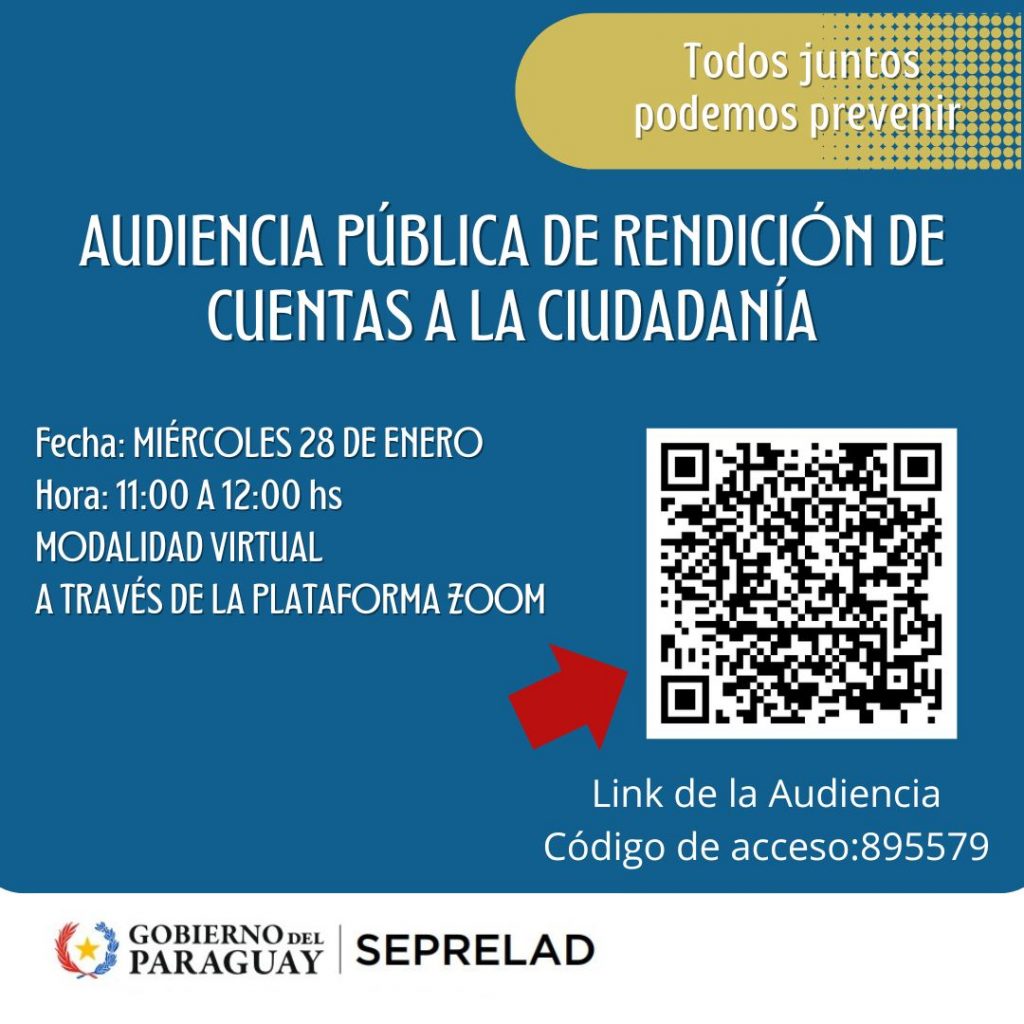 La SEPRELAD convoca a la Audiencia Pública de Rendición de Cuentas correspondiente al ejercicio fiscal 2025